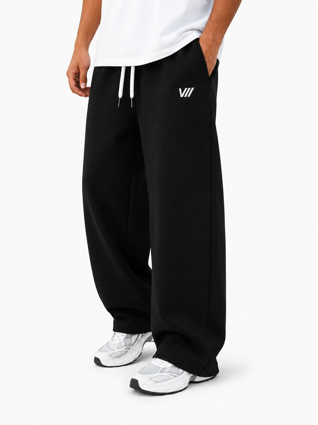 VII Wide leg Interlock – Black
