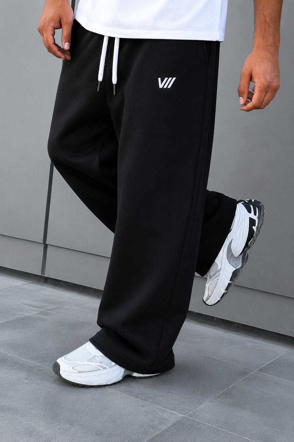 VII Wide leg Interlock – Black